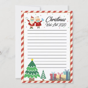 Verlanglijstje voor kerst 2020 kaart
