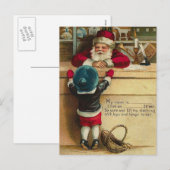 Verlanglijstje voor Santa Victoriaans Child Talks Feestdagenkaart (Voorkant / Achterkant)