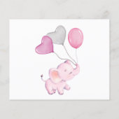 Verlangt Baby | Baby olifant | KAART BABY SHOWER (Achterkant)