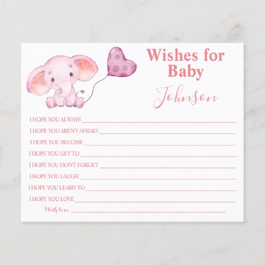 Verlangt Baby | Baby olifant | KAART BABY SHOWER (Voorkant)