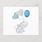 Verlangt Baby | Baby olifant | KAART BABY SHOWER (Achterkant)