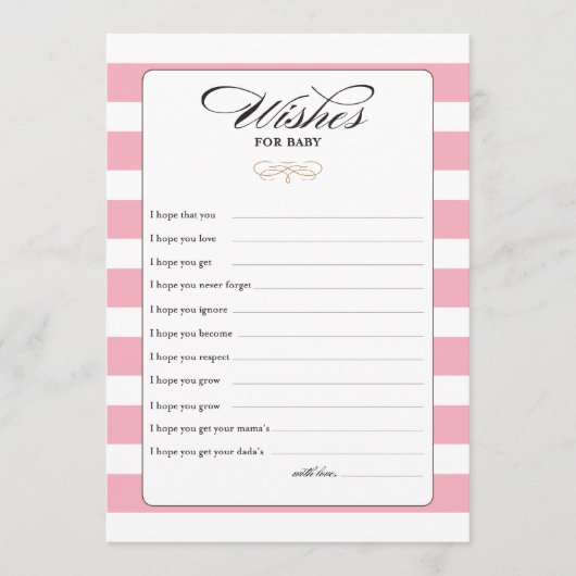 Verlangt de Kaart van het Spel van de Baby - Roze (Voorkant)