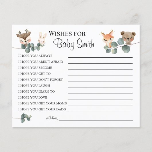 Verlangt de New Baby Woodland baby shower Card Flyer (Voorkant)