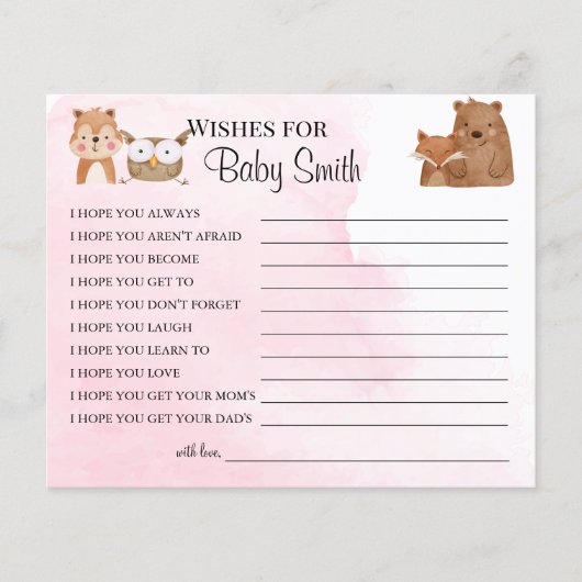 Verlangt de New Baby Woodland baby shower Card Flyer (Voorkant)