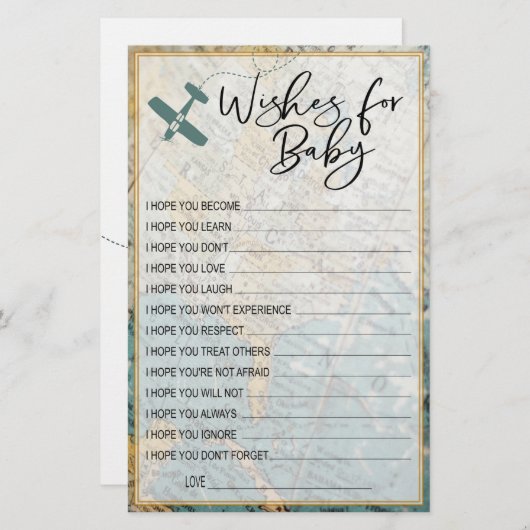 Verlangt het Baby-Baby shower gastgeheugen (Voorkant / Achterkant)