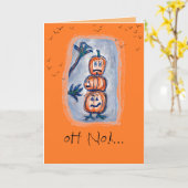 Verlate Halloween Verjaardagswens Kaart (Gele Bloem)