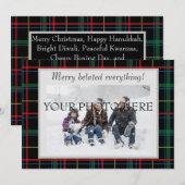 Verlate Inclusive Holiday Plaid-fotokaart Kaart (Voorkant / Achterkant)
