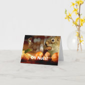 Verlate verjaardag eekhoorn kaart (Gele Bloem)