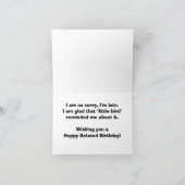 Verlate verjaardag eekhoorn kaart (Binnen)