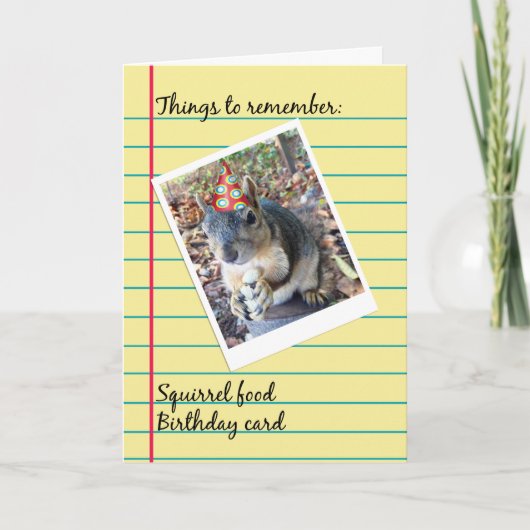 Verlate verjaardag Funny Squirrel in Party Pet Kaart (Voorkant)