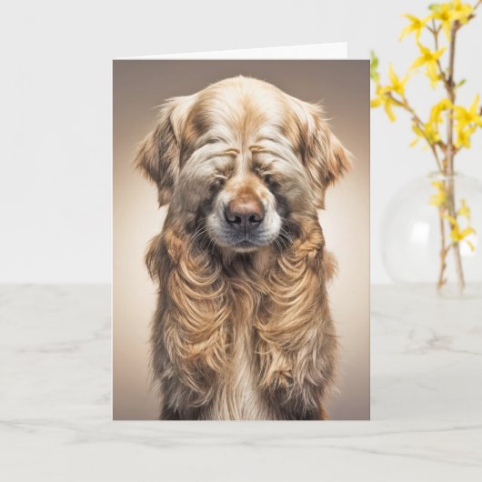 Verlate verjaardag Golden Retriever Kaart (Gele Bloem)