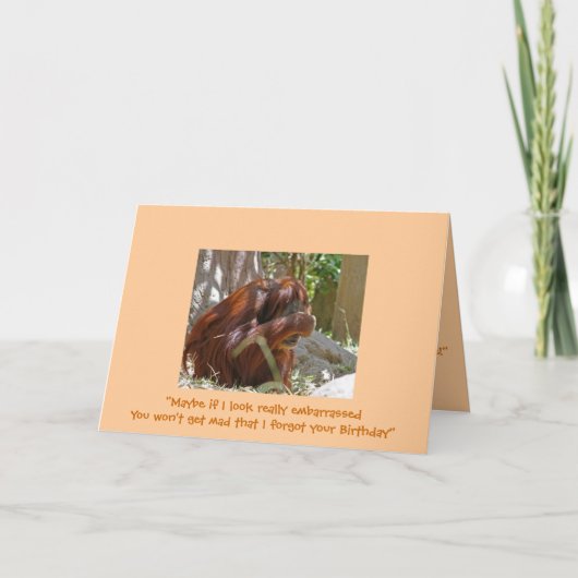 Verlate verjaardag, humoristisch kaart (Voorkant)