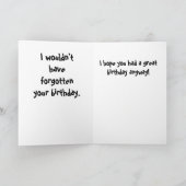 Verlate verjaardag - olifant kaart (Binnen)