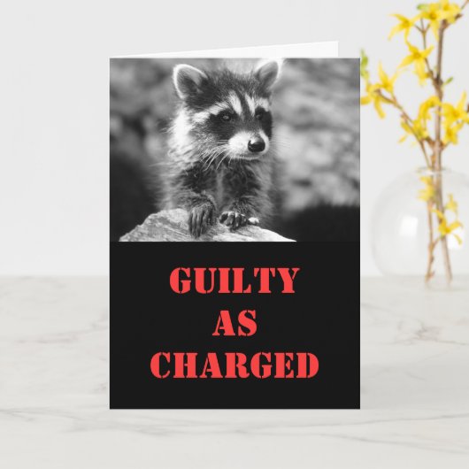 Verlate verjaardag van wasbeer kaart (Gele Bloem)