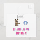 Verlate verjaardag wenskaart briefkaart (Voorkant / Achterkant)