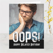 Verlate verjaardagsfoto en typografie Kaart (Gele Bloem)