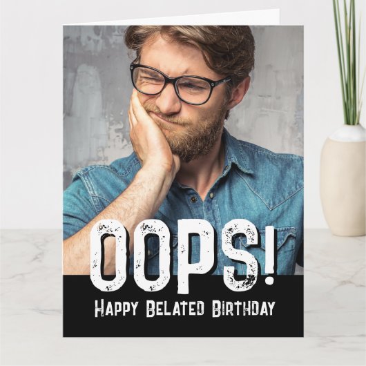 Verlate verjaardagsfoto en typografie Kaart (Voorkant)