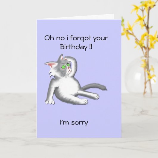 Verlate verjaardagsgroeten kaart (Gele Bloem)