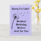 Verlate Verjaardagswensen Kaart (Gele Bloem)