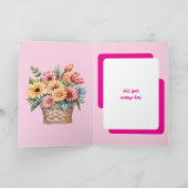 Verlate verjaardagswensen naam roze kaart (Binnen)