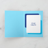 Verlate verjaardagswensen toevoegen foto blauw kaart (Binnen)