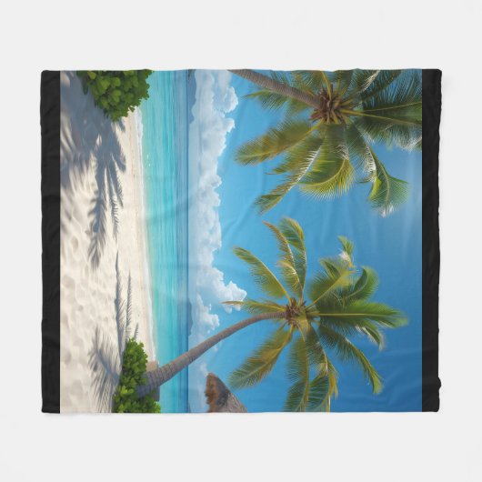 Verlaten Amerikaans strand Fleece Deken (Voorkant (Horizontaal))