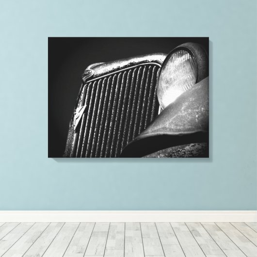 Verlaten auto canvas afdruk (Insitu (Houten vloer))