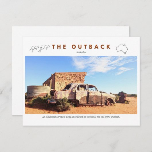 Verlaten auto feestdagenkaart (Voorkant / Achterkant)