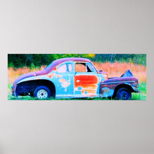 Verlaten auto poster (Voorkant)