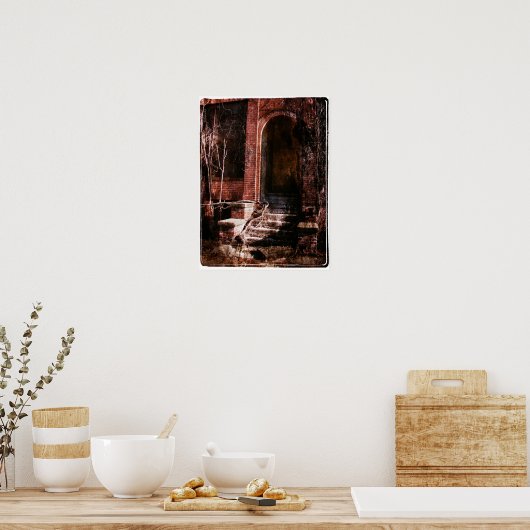 Verlaten baksteen en wijnstokken poster (Keuken)