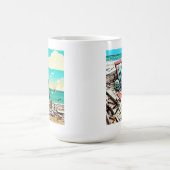 Verlaten Beach Boat Wreckage AI genereerde kunst Koffiemok (Center)