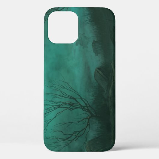 verlaten begraafplaats maanverlichte nachtscène Case-Mate iPhone case (Achterkant)