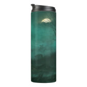 verlaten begraafplaats maanverlichte nachtscène thermosbeker (Geroteerd rechts)