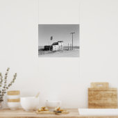 Verlaten benzinestation, 1937. Oude foto Poster (Keuken)