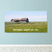 Verlaten Boerderij Gebouwen op Prairie Canvas Afdruk (Insitu (Houten vloer))
