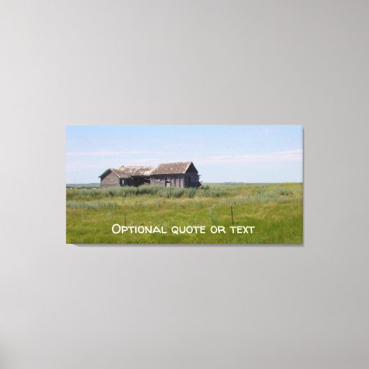 Verlaten Boerderij Gebouwen op Prairie Canvas Afdruk (Voorkant)