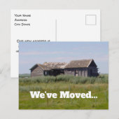 Verlaten Boerderij Huis "We zijn verhuisd" Feestdagenkaart (Voorkant / Achterkant)