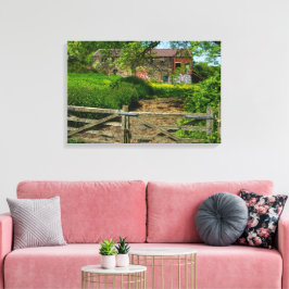 Verlaten boerderij in Bradley, Huddersfield Canvas Afdruk