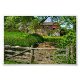 Verlaten boerderij in Bradley, Huddersfield Foto Afdruk