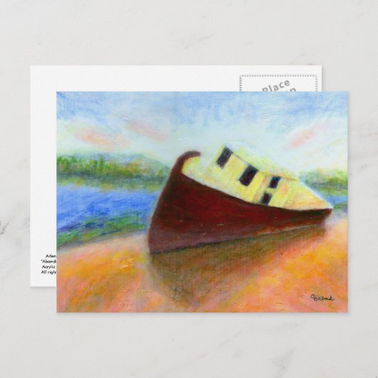 Verlaten boot, Briefkaart (Voorkant / Achterkant)