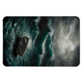 Verlaten boot in Stormy Waters Ocean Art Magneet (Horizontaal)