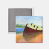 Verlaten boot, magneet (Voorkant / Achterkant)