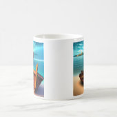 Verlaten boten op een verlaten strand magische mok (Center)