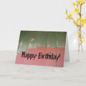 Verlaten bouwmuur, Happy Birthday! Kaart (Gele Bloem)