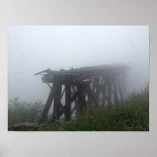 Verlaten brug over Dead Horse Gulch, Yukon Poster