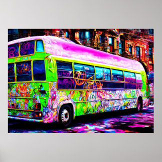 Verlaten Bus Street Art Poster