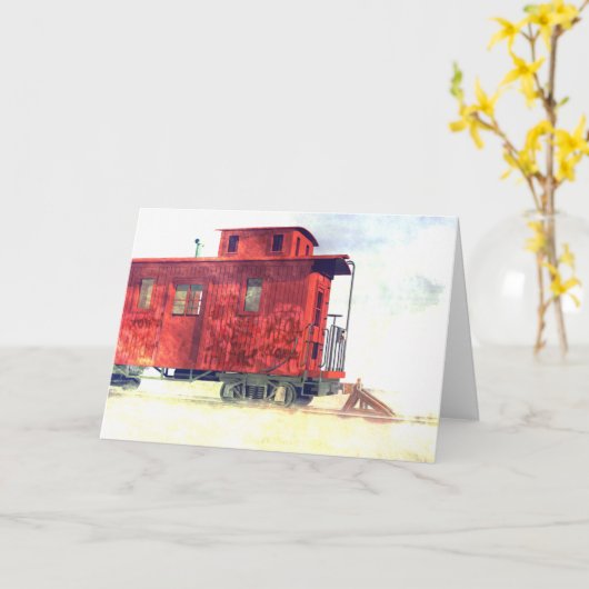 Verlaten caboose kaart (Gele Bloem)