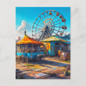 Verlaten Carnaval Leeg reuzenrad en ritten Briefkaart (Voorkant)