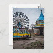 Verlaten Carnaval Leeg reuzenrad en tent Briefkaart (Voorkant / Achterkant)