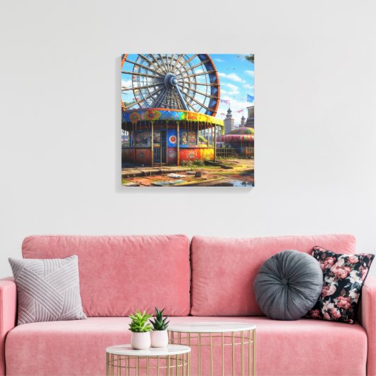 Verlaten carnaval reuzenrad Ai art Canvas Afdruk (Insitu (Woonkamer))
